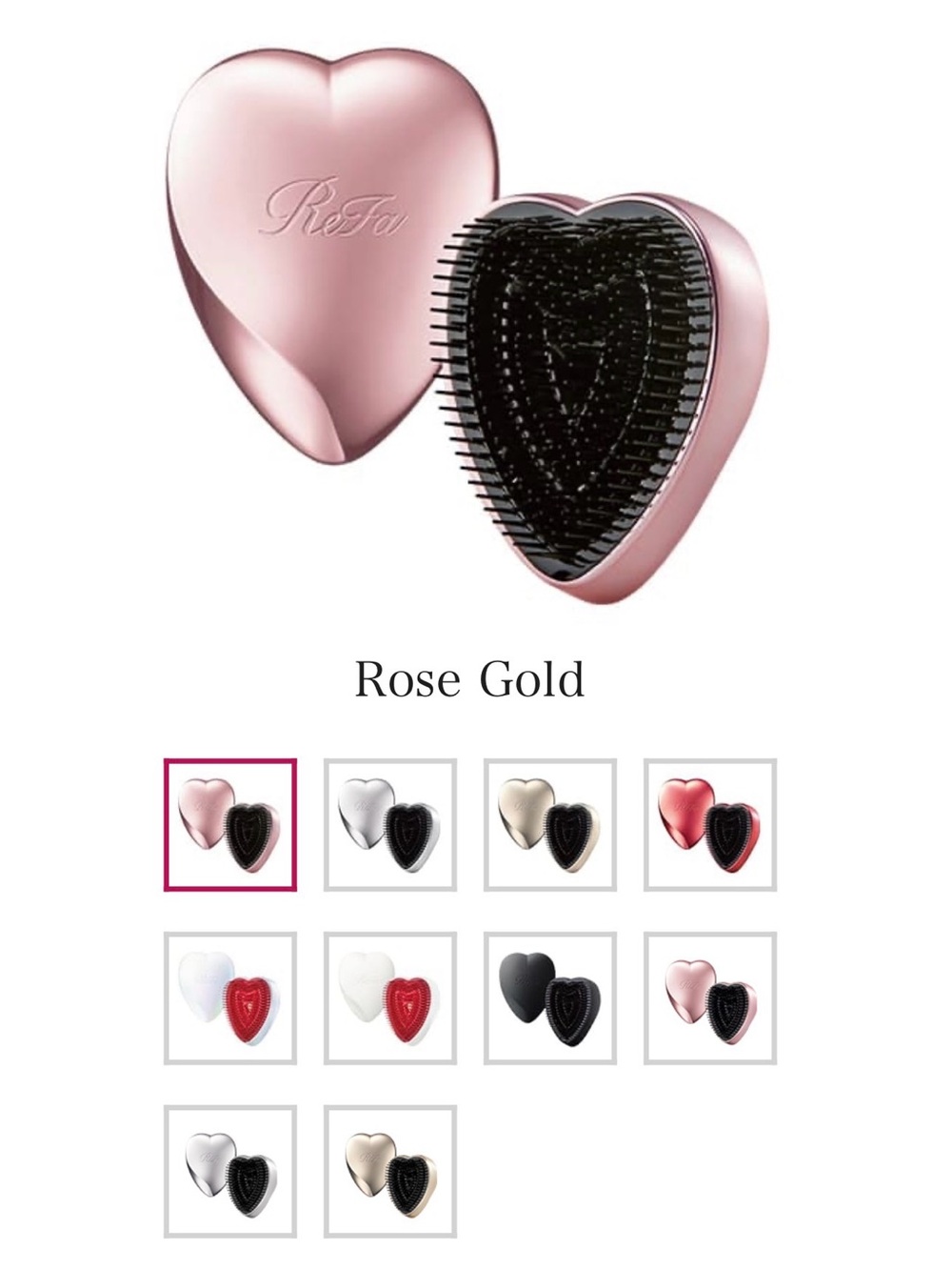 ReFa Heart-Shaped Detangling Brush Rose Gold